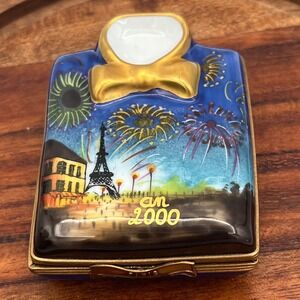 Limoges France Paris Millennium 2000 Hand Painted Porcelain Trinket Box Tuxedo